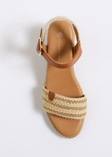 Espadrille fantaisie détails simili cuir Beige