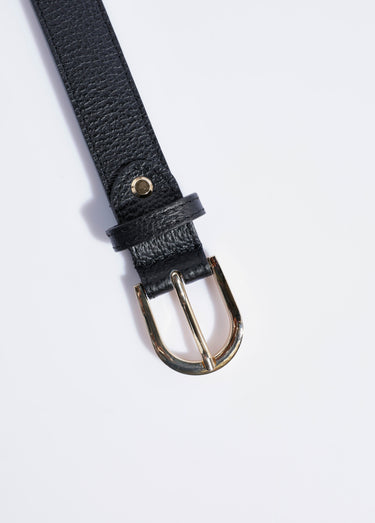 Ceinture en cuir grainé boucle métal Noir
