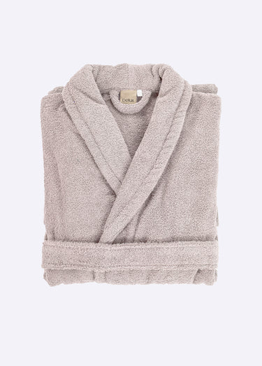 Peignoir long en éponge, avec col châle Rose Pale
