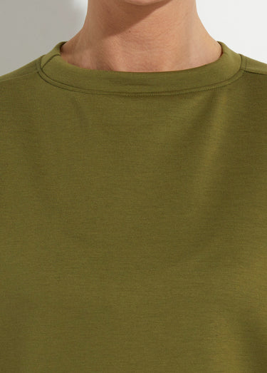 Sweat shirt large col rond, manches 3/4 Vert Olive