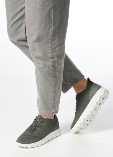 Baskets à lacets en mesh semelle épaisse Kaki
