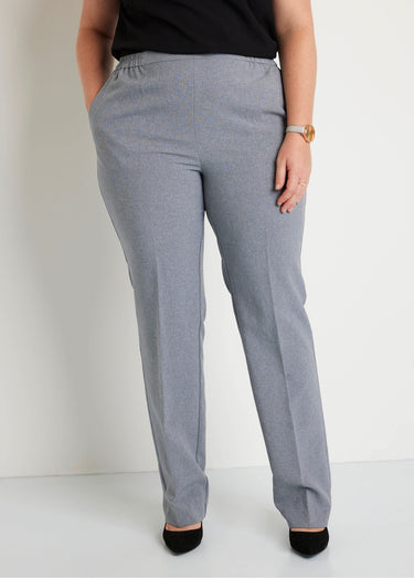 Pantalon droit ceinture semi-élastiquée Argent