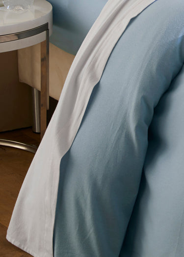Drap plat uni flanelle coton 165 g Bleu Ciel