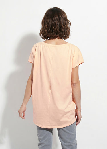 T-shirt col rond motif pailleté Amour Orange