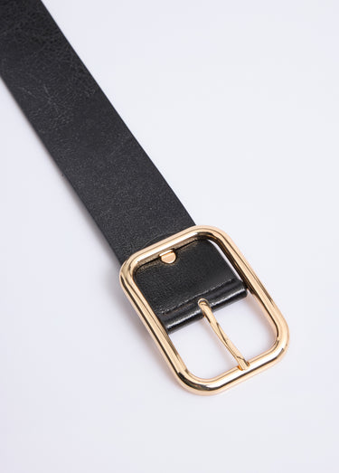 Ceinture boucle métallisée rectangle Noir