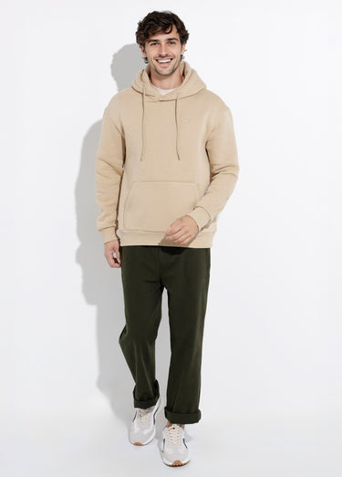 Sweat molleton à capuche poche kangourou Beige