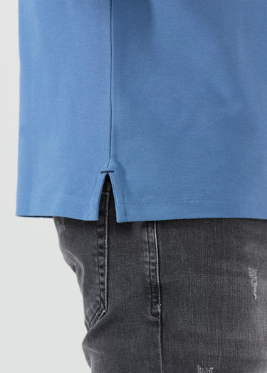 Polo manches courtes détails contrastés Indigo