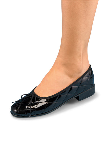 Ballerines vegan largeur standard Vernis Noir