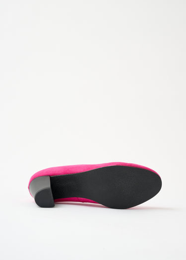 Escarpins cuir bout rond largeur confort Fuchsia