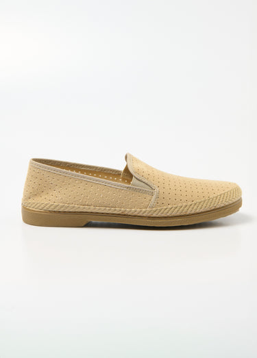 Mocassins toile perforée élastiqués Beige