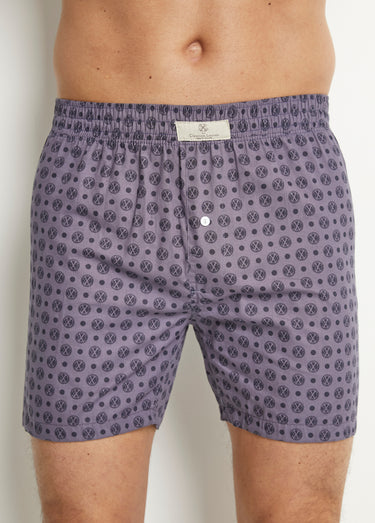 Caleçon en pur coton, imprimé fantaisie Imprime Mauve