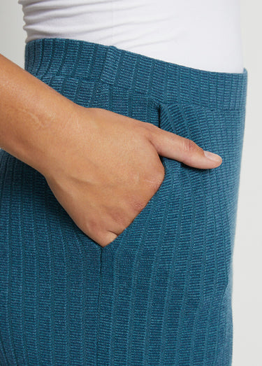 Pantalon droit en maille côtelée Canard
