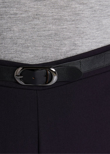 Pantalon infroissable taille semi élastiquée Prune
