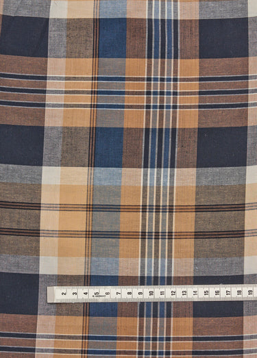 Coupon tissu carreaux foncés, Edimbourgh Carreaux Marron