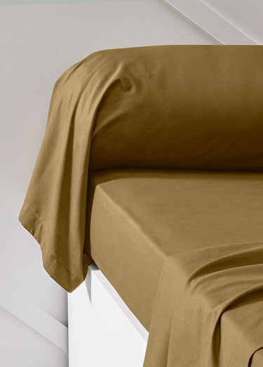 Taie d'oreiller coton unie Bronze