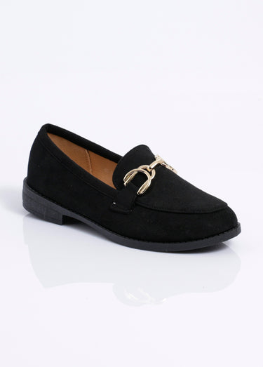 Mocassins suédine avec bride en métal Noir