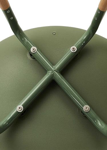 Set 4 Chaises coque claires, pieds bois Vert