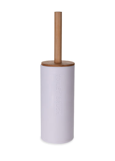 Brosse pour WC détail bambou, Letters Blanc/Bambou