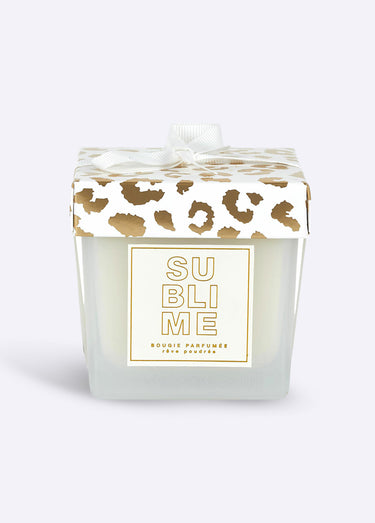 Bougie parfumée verre teinté à message Blanc