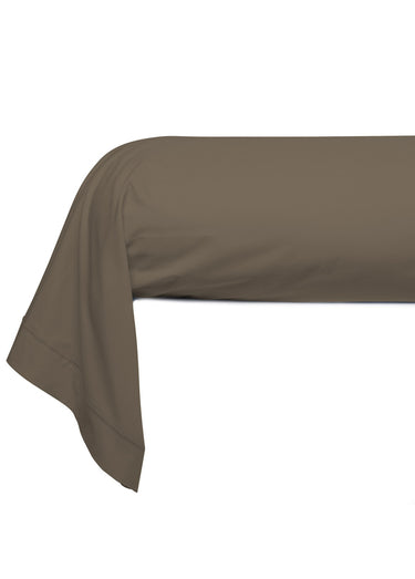 Taie d'oreiller unie percale de coton Taupe