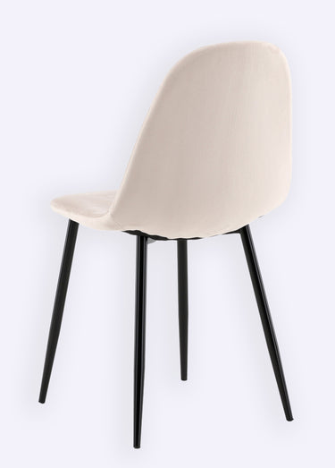 Chaises assise velours et pieds acier Beige