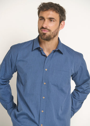 Chemise manches longues entretien facile Bleu