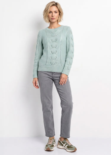 Pull doux en maille fantaisie Aqua