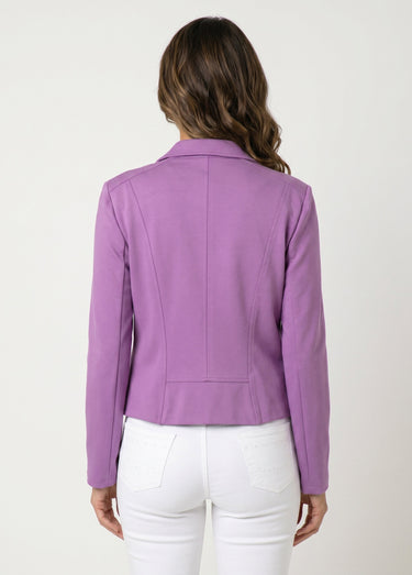 Veste courte zippée droite maille milano Violet
