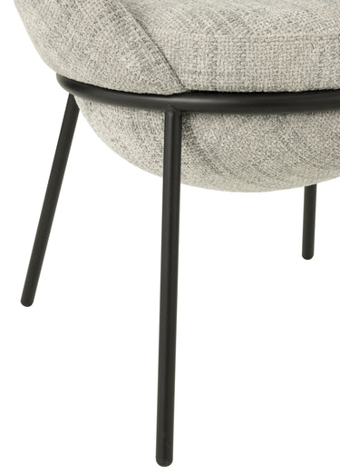 Fauteuil de salon chiné pieds métal,gris Gris