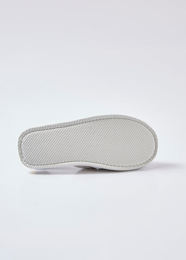 Chaussons façon mules, lignes contrastées Gris