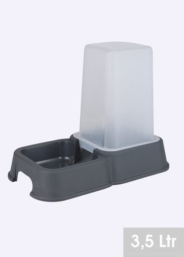 Distributeur de croquettes contenance 3,5L Gris/Blanc