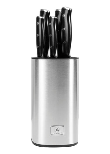 Bloc inox 5 couteaux lame acier Lumin Noir