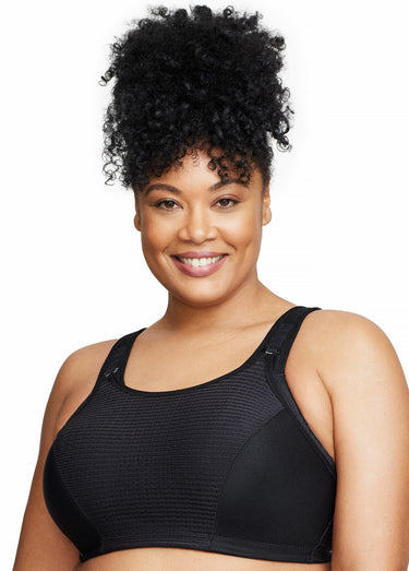 Soutien-gorge Sport contrôle réglable Noir Uni