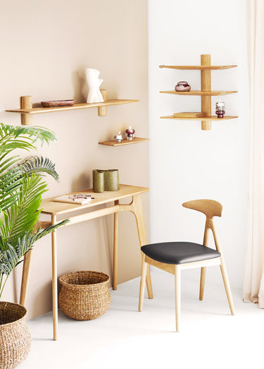 Console en chêne plaqué naturel RENNES Beige