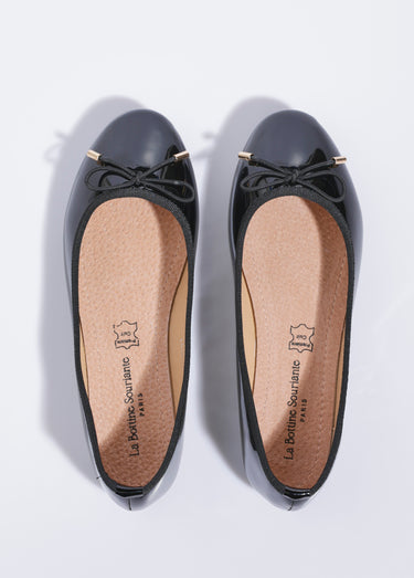 Ballerines plates vernies petit nœud Vernis Noir
