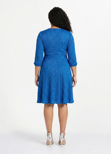 Robe courte pailletée cache-coeur Bleu