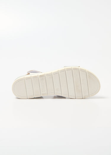 Sandales cuir grande largeur compensées scratchées Blanc