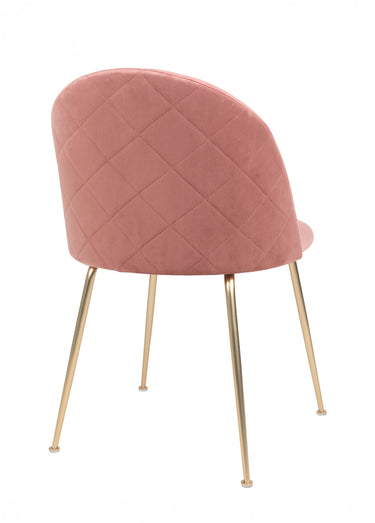 Chaises velours pieds aspect laiton 1R Rose