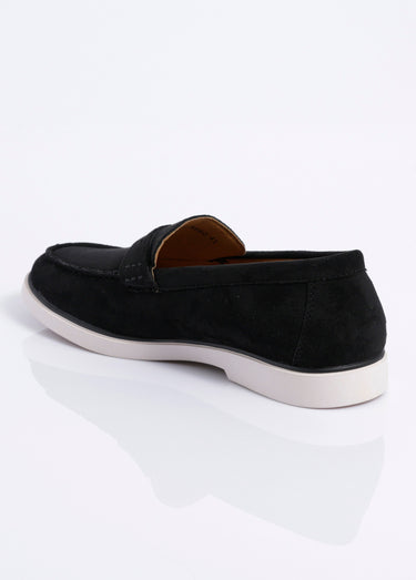 Mocassins en suédine, semelle contrastée Noir