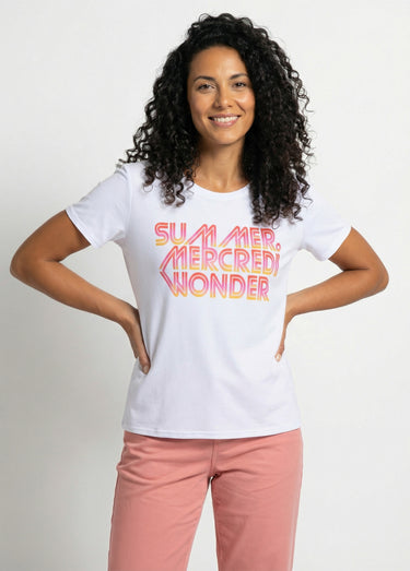 T-shirt à message manches courtes Blanc