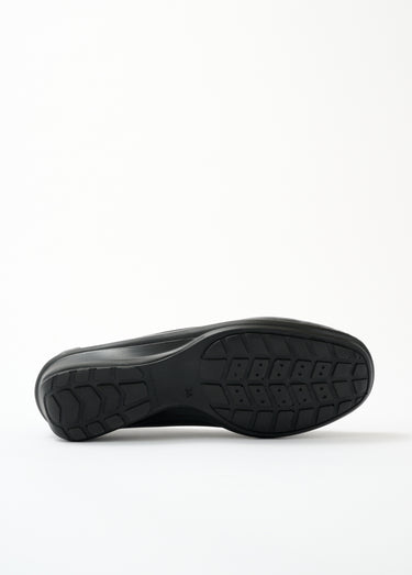 Mocassins compensés cuir patte frangée Noir