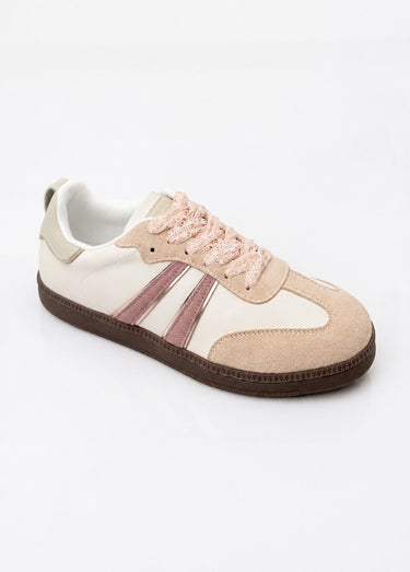Sneakers vintage avec lacets fantaisie Rose