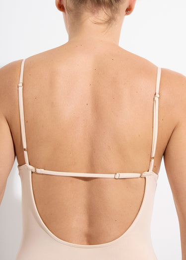 Body invisible microfibre à bretelles Beige