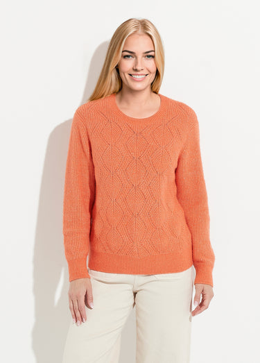 Pull doux maille ajourée fibres recyclées et laine Epice