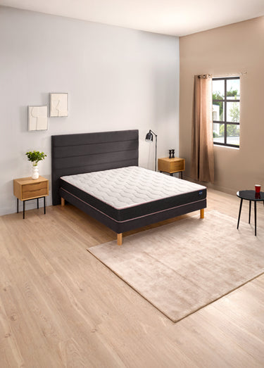 Matelas ferme en mousse anti_acariens, haut. 19cm Blanc