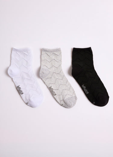 Chaussettes motif chevrons Assortis Blanc