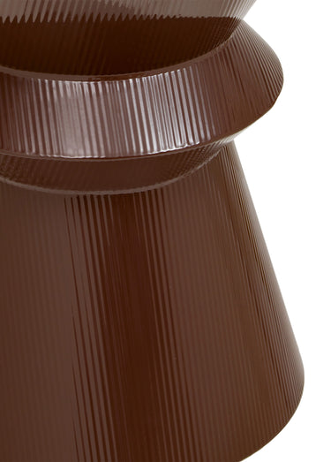 Table d'appoint acier forme totem MAYA Chocolat