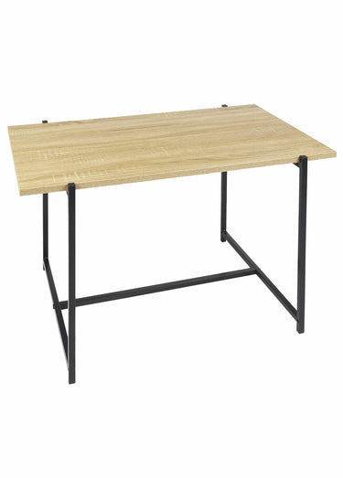 Table basse épurée en métal et bois Marron/Noir