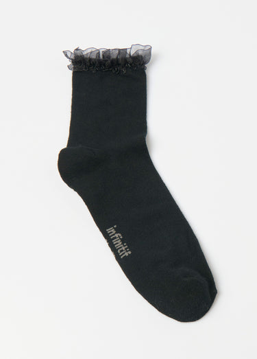 Chaussettes bord dentelle Noir