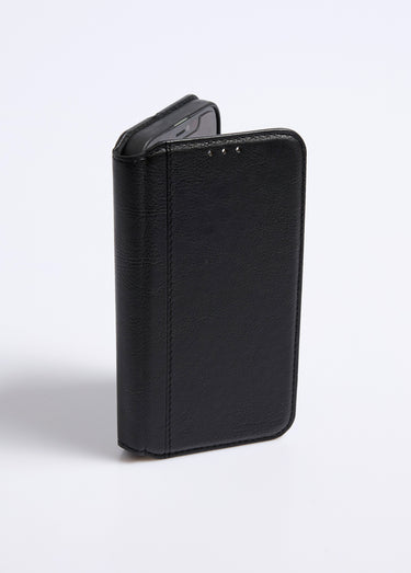 Étui aspect cuir pour iPhone 13 Noir